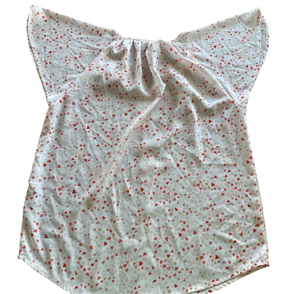 Apt. 9 Heart Print Flutter‎ Sleeve Top – Size Small - Picture 6 of 8